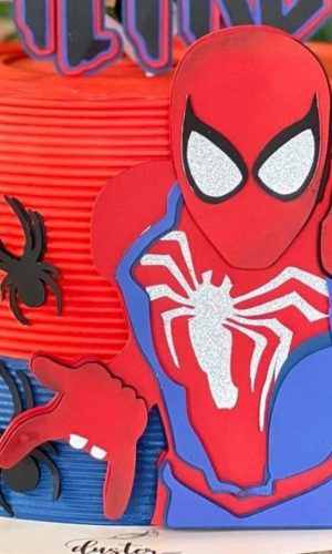 Arquivo de Corte Topo de Bolo Homem Aranha em Camadas 1578