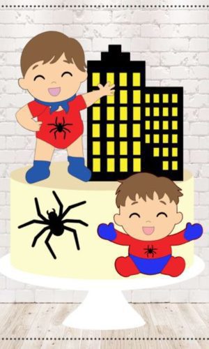 Arquivo de Corte Topo de Bolo Homem Aranha em Camadas 1754