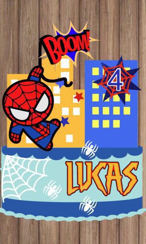 Arquivo de Corte Topo de Bolo Homem Aranha em Camadas 234