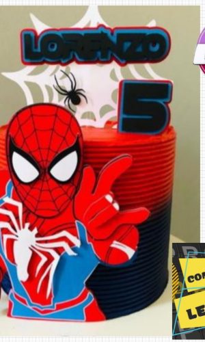 Arquivo de Corte Topo de Bolo Homem Aranha em Camadas 3d