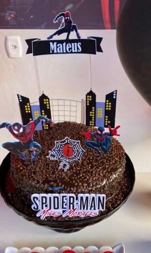 Arquivo de Corte - Topo de Bolo Homem Aranha Miles Morales