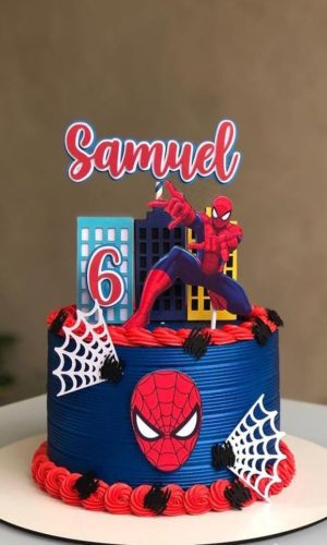 Arquivo de Corte Topo de Bolo Homem Aranha Predio em Camadas