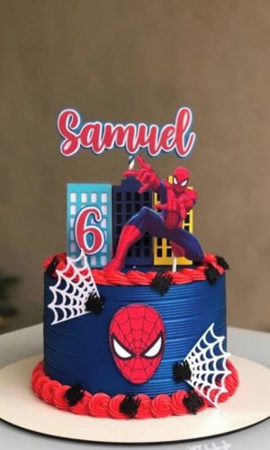 Arquivo de Corte Topo de Bolo Homem Aranha Predios