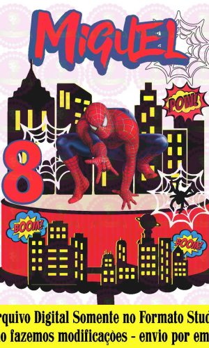 ARQUIVO DE CORTE - TOPO DE BOLO HOMEM ARANHA REF 298
