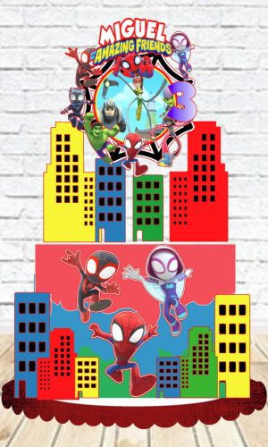 Arquivo de Corte Topo de Bolo Homem Aranha Studio 001