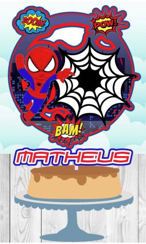 Arquivo de Corte - Topo de Bolo Homem Aranha-STUDIO