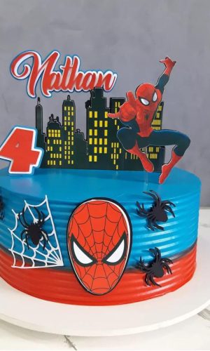 Arquivo De Corte Topo De Bolo Homem Aranha Teia Camadas