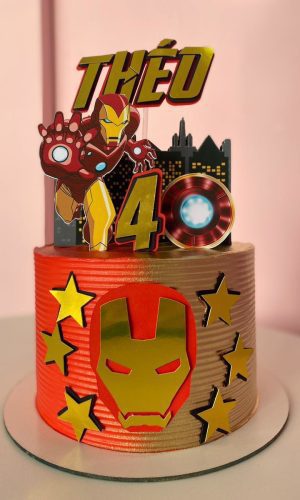 Arquivo de Corte Topo de Bolo Homem de Ferro 3d