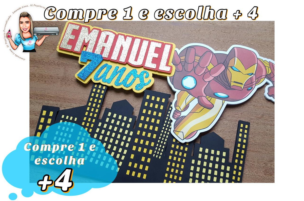 Arquivo de Corte Topo de Bolo - Homem de Ferro - Imagem 2