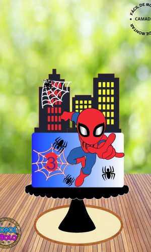 Arquivo de Corte Topo de Bolo Homen Aranha Camadas