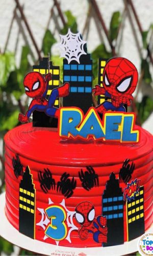 Arquivo de Corte Topo de Bolo Homen Aranha Cute