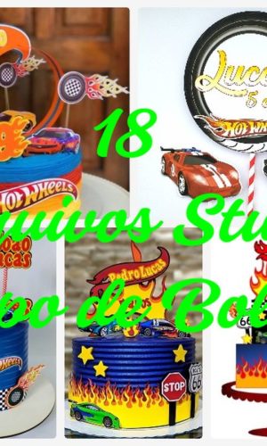 Arquivo de Corte Topo de Bolo - Hot Wheels 18 Arquivos