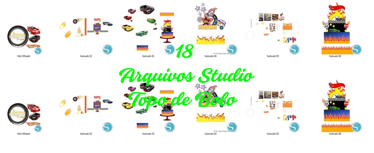 Arquivo de Corte Topo de Bolo - Hot Wheels 18 Arquivos - Imagem 3