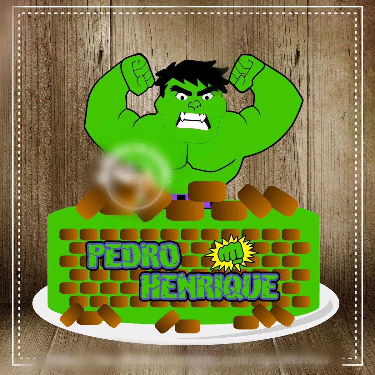 ARQUIVO DE CORTE TOPO DE BOLO HULK #11243