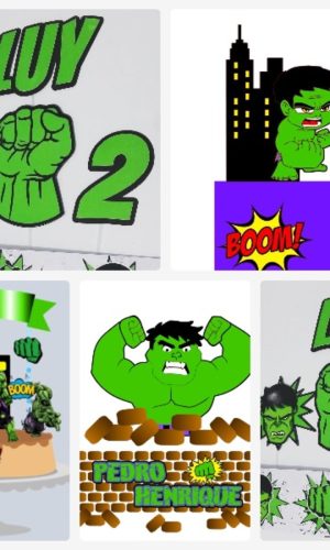 Arquivo de Corte Topo de Bolo Hulk + Brinde