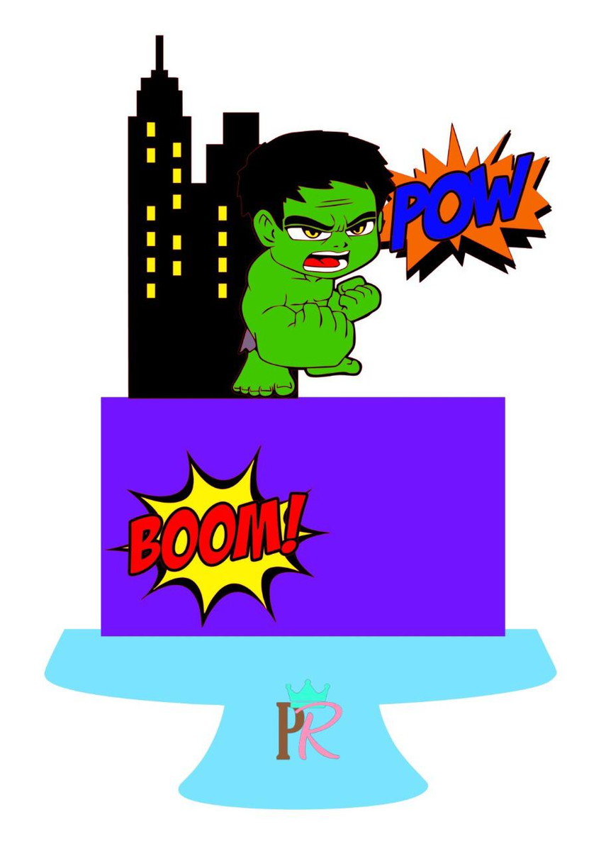 Arquivo de corte Topo de bolo Hulk CAMADAS STUDIO COD:1666