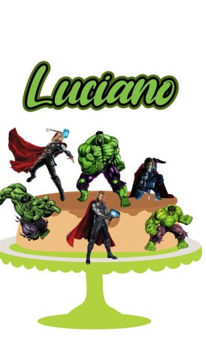Arquivo de corte Topo de Bolo Hulk e Thor 01