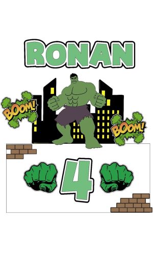 Arquivo de Corte Topo de Bolo Hulk em Camadas