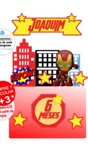 Arquivo de Corte Topo de Bolo Iron Man - Homem de Ferro