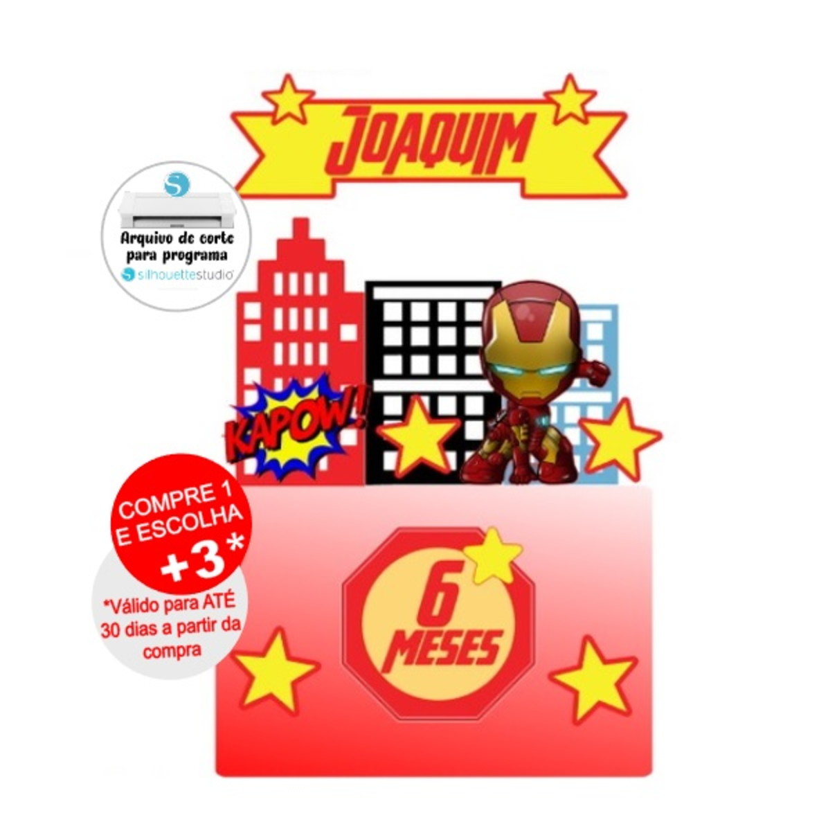 Arquivo de Corte Topo de Bolo Iron Man - Homem de Ferro
