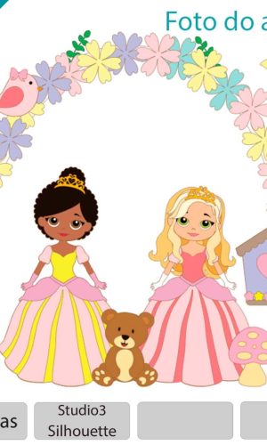 ARQUIVO Topo de bolo Jardim encantado princesa + 1 tema
