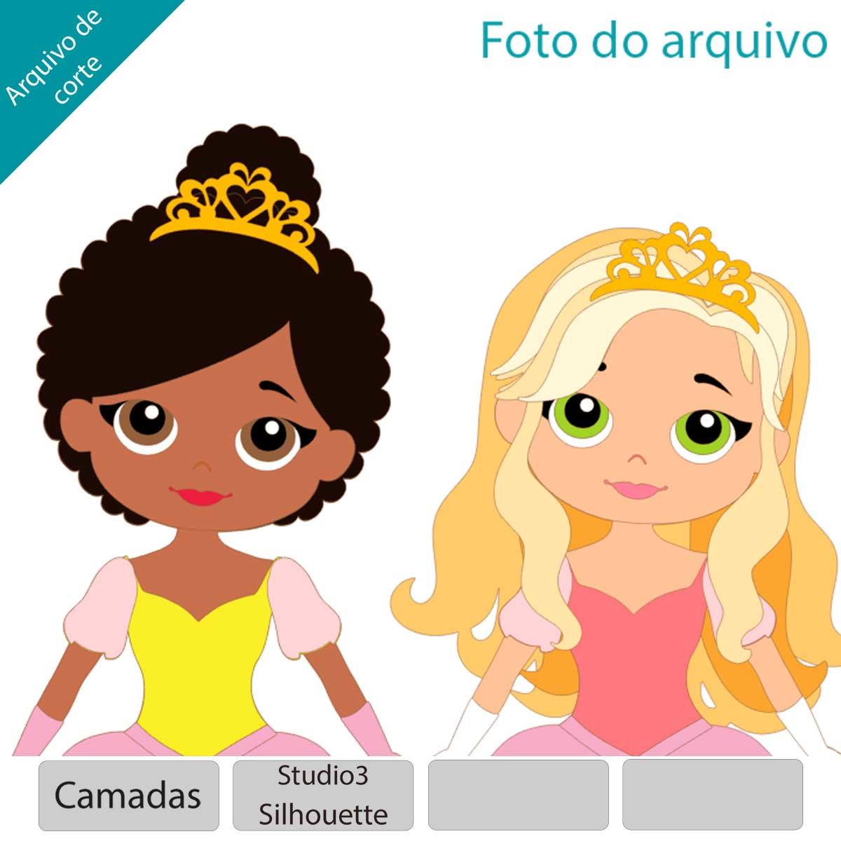 ARQUIVO Topo de bolo Jardim encantado princesa + 1 tema - Imagem 2