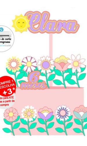 Arquivo de Corte Topo de Bolo Jardim Primavera Flores