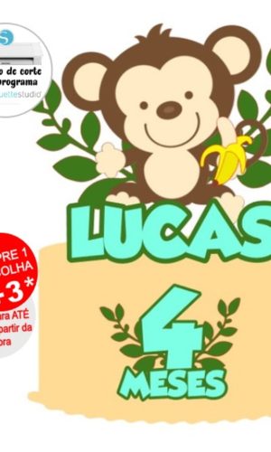 Arquivo de Corte Topo de Bolo Macaco