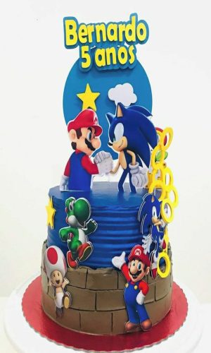 Arquivo de Corte Topo de Bolo Mario e Sonic