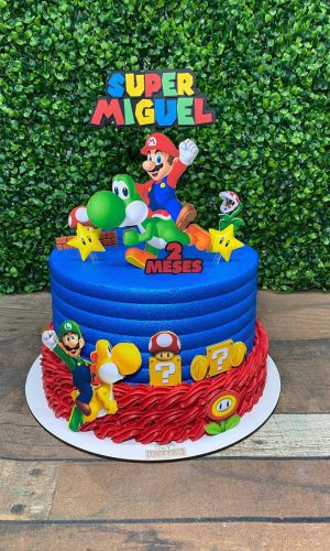 Arquivo de Corte - Topo de Bolo Mesversário Super Mario