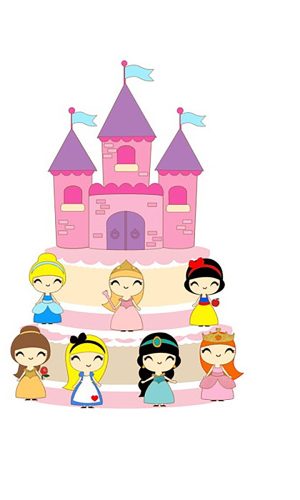 Arquivo de Corte Topo de Bolo Mini Princesas Disney 003
