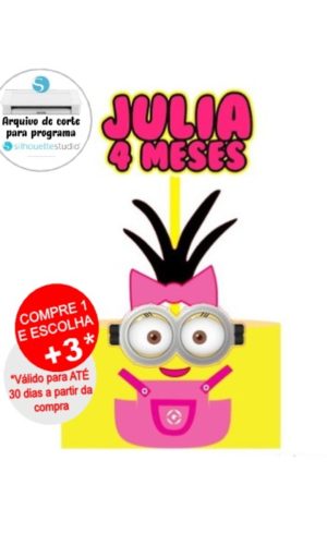Arquivo de Corte Topo de Bolo Minions menina