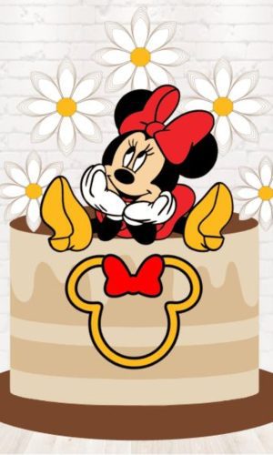 Arquivo de Corte Topo de Bolo Minnie em Camadas 1335