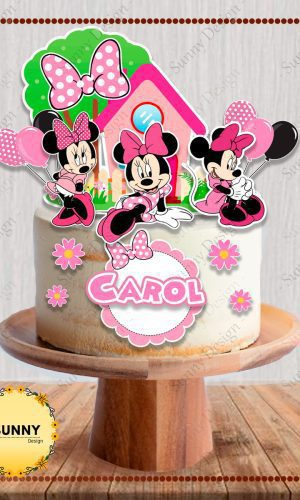 Arquivo de corte topo de bolo Minnie rosa