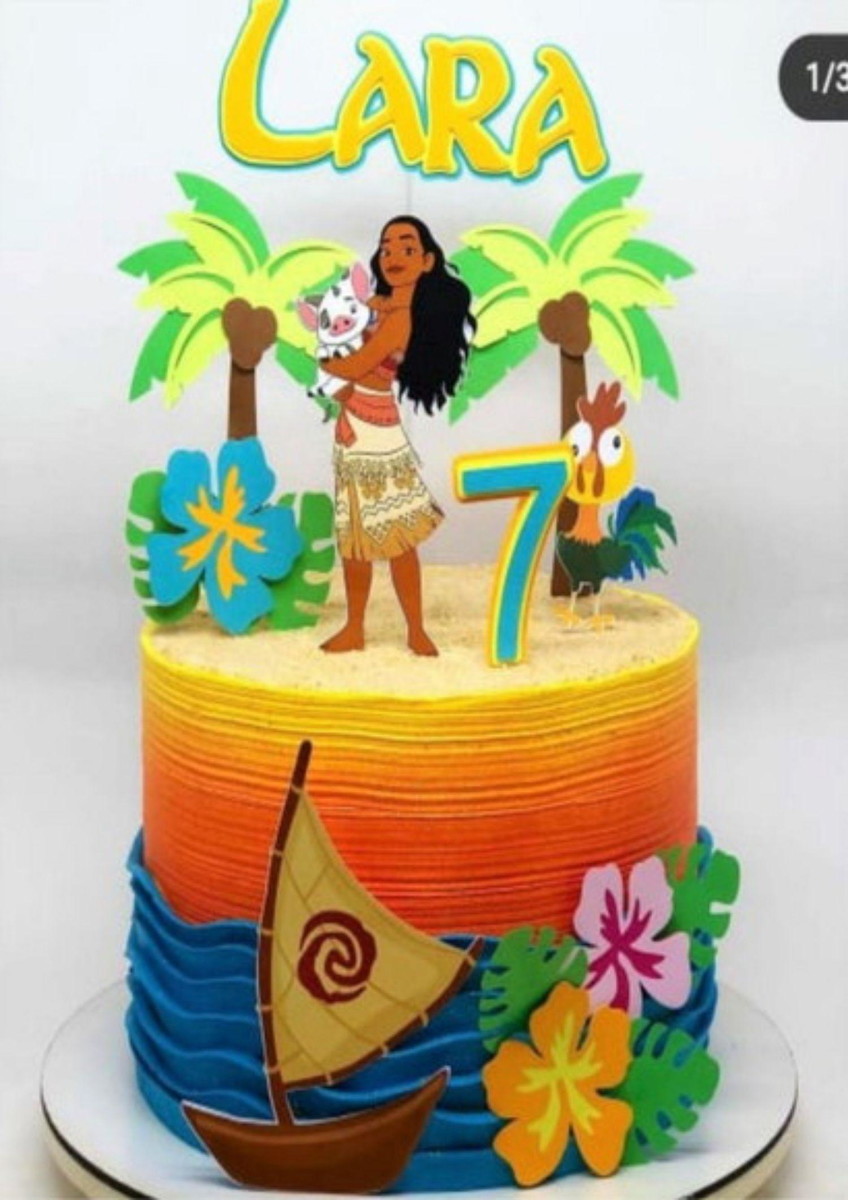 Arquivo De Corte Topo De Bolo Moana #2734 Studio