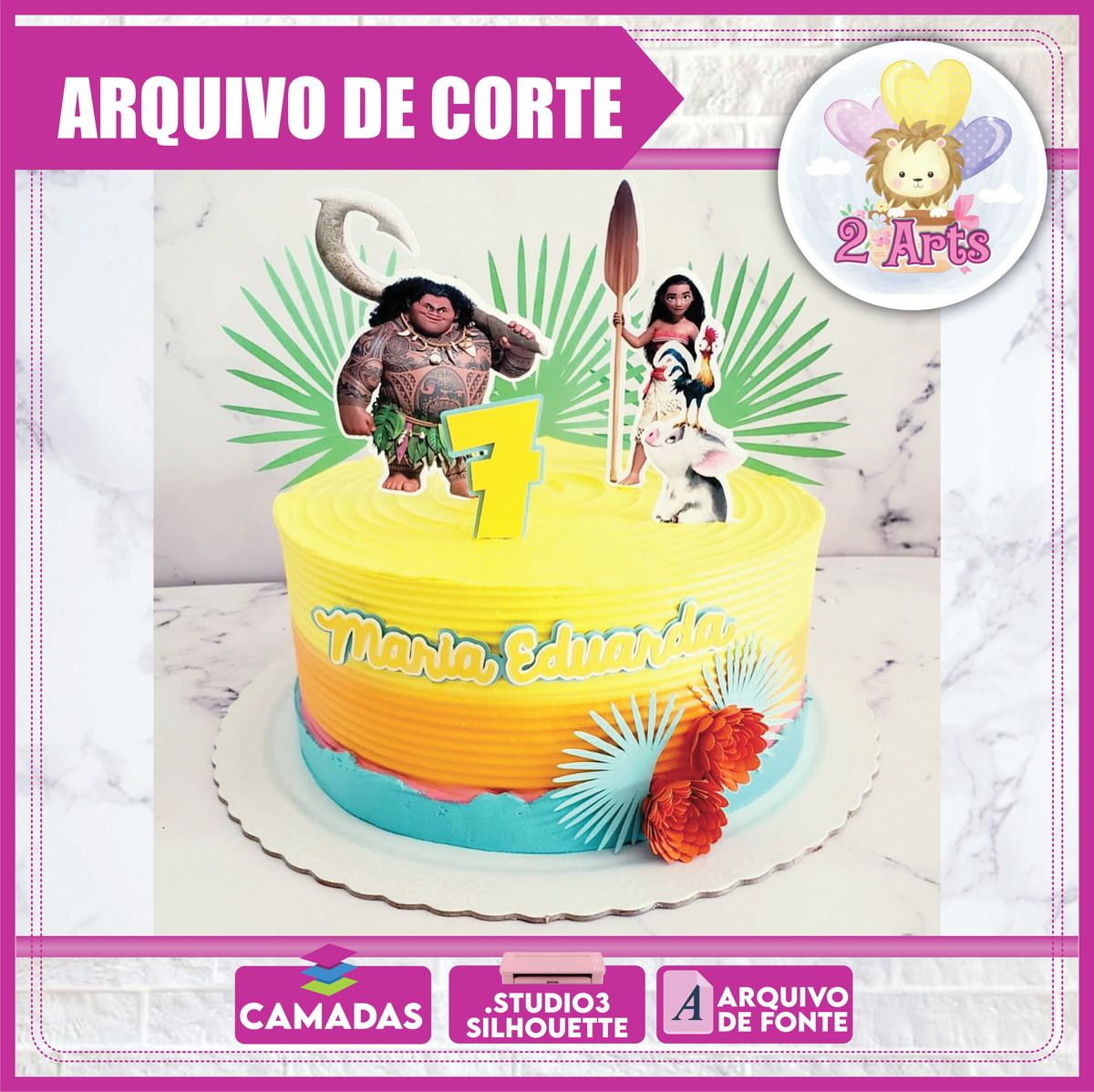 Arquivo de Corte Topo de Bolo Moana