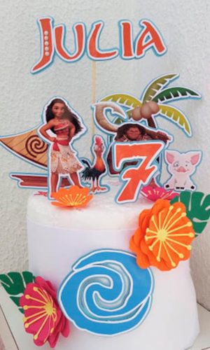 Arquivo de Corte Topo de Bolo e Kit Moana + BRINDE