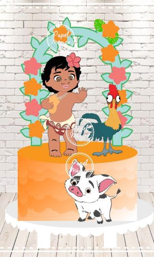 Arquivo de corte Topo de bolo Moana Baby 02 em camadas