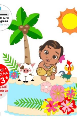 Arquivo de Corte Topo de Bolo Moana Baby