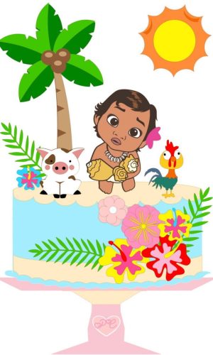 Arquivo De Corte Topo De Bolo Moana Baby #2731 Studio