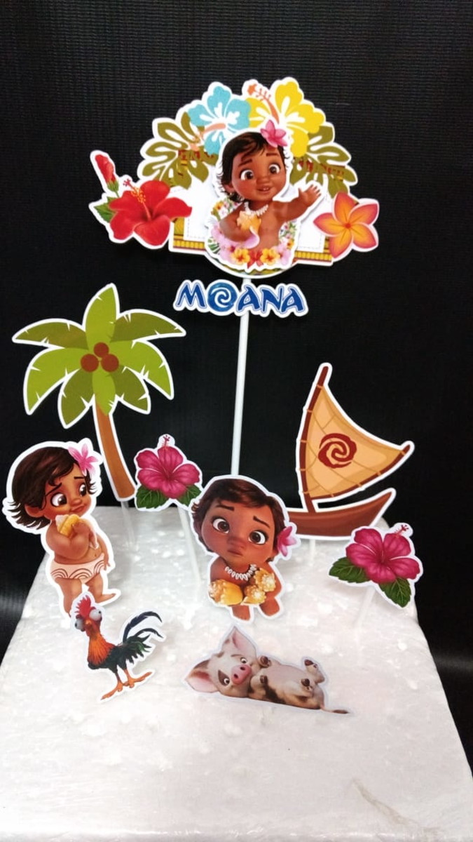 Arquivo de Corte - Topo de bolo Moana baby #5