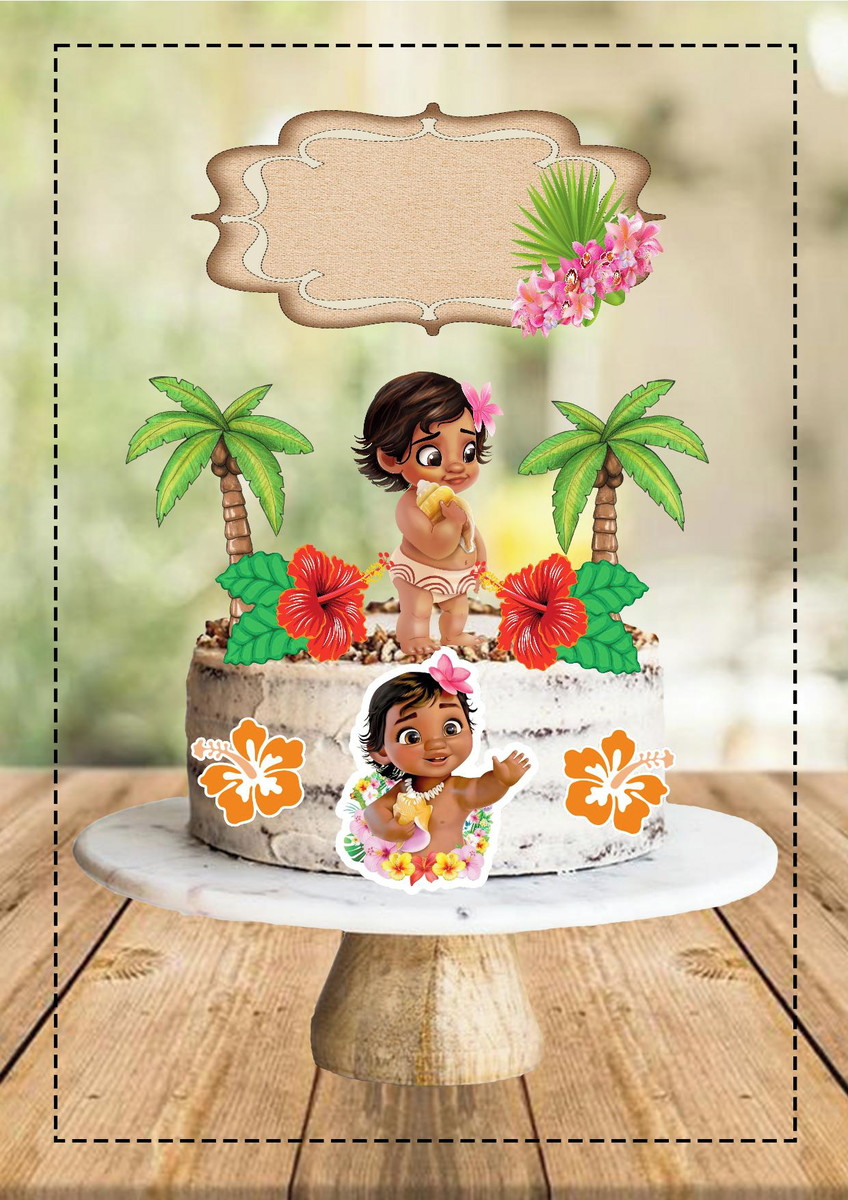 Arquivo de Corte Topo de Bolo Moana Baby 5 - Imagem 2