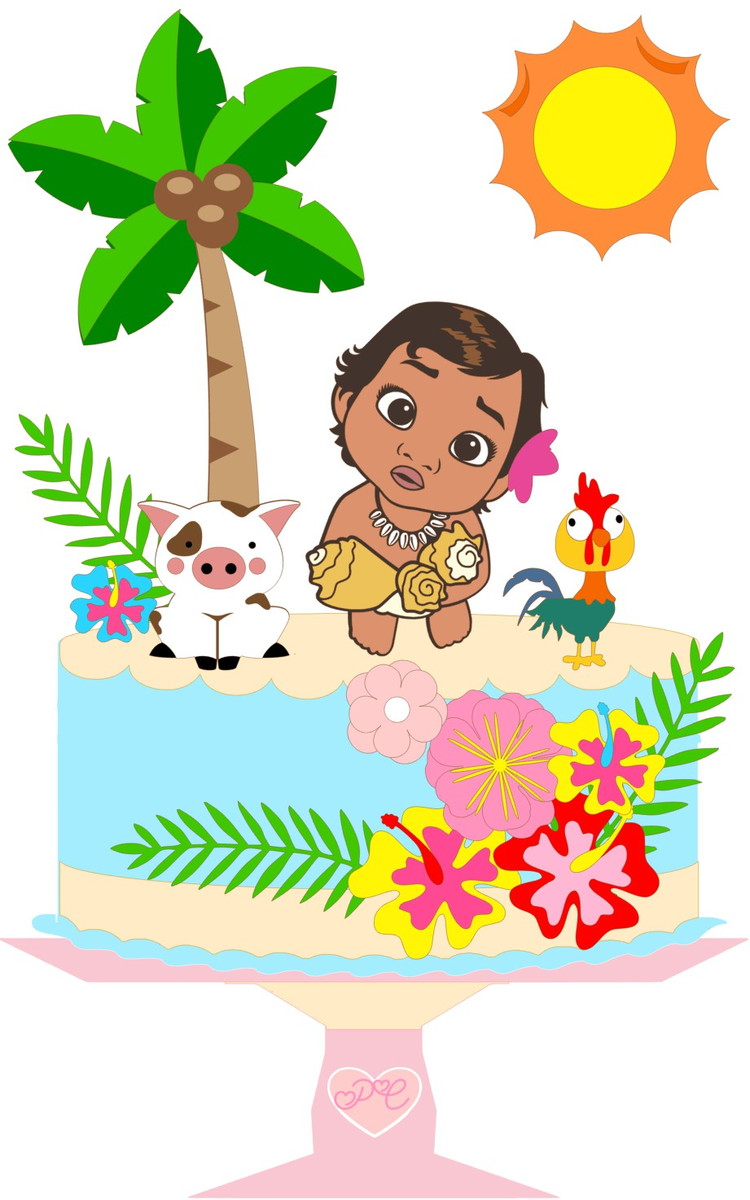 Arquivo de Corte Topo de Bolo Moana Baby Studio 1