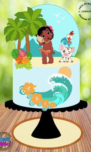 Arquivo de Corte Topo de Bolo Moana Baby