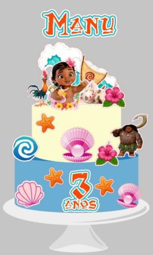 Arquivo de Corte :topo de Bolo Moana Baby