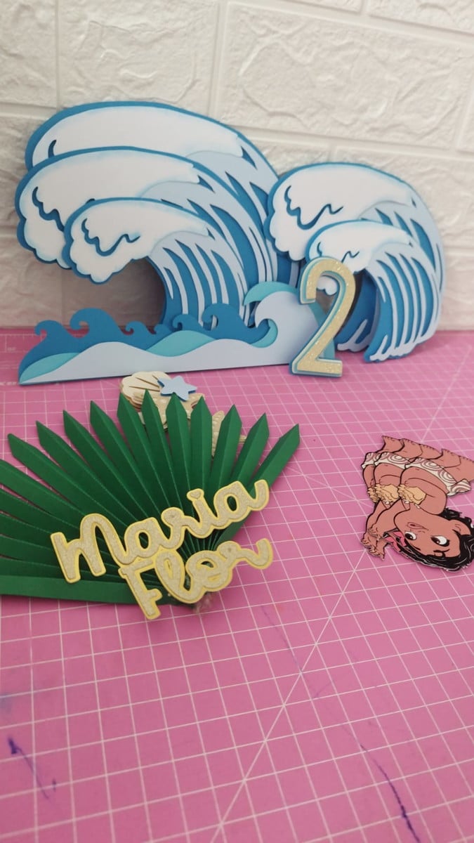 Arquivo de Corte Topo de Bolo Moana Baby Studio +brinde - Imagem 2