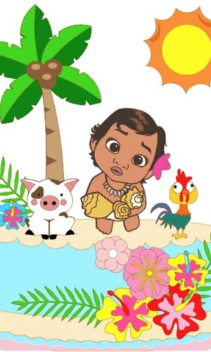 Arquivo de Corte Topo de Bolo Moana Baby