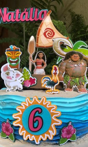 Arquivo de corte topo de bolo Moana Barco 3D + BRINDES