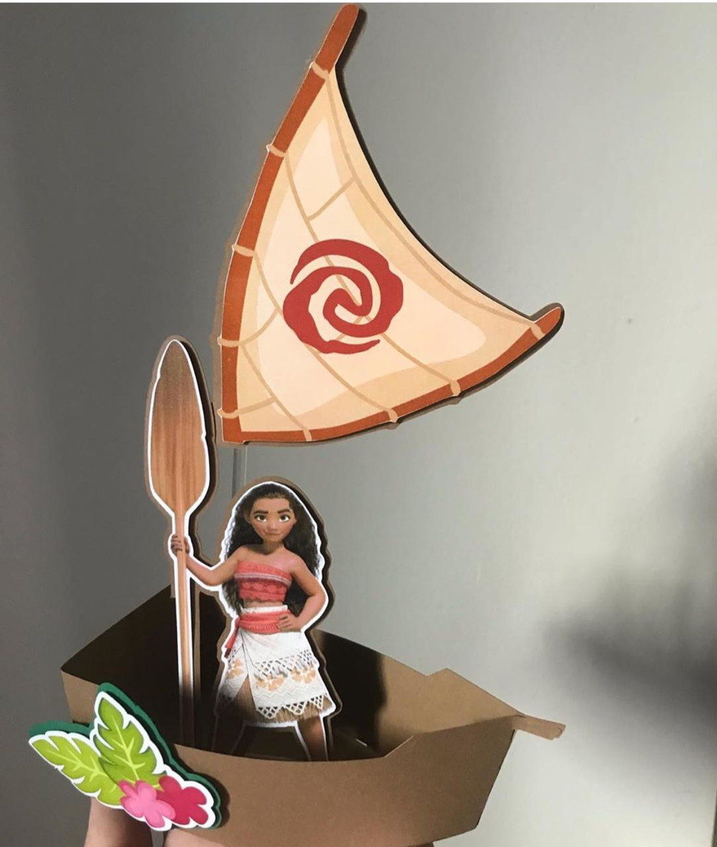 Arquivo de corte topo de bolo Moana Barco 3D + BRINDES - Imagem 3