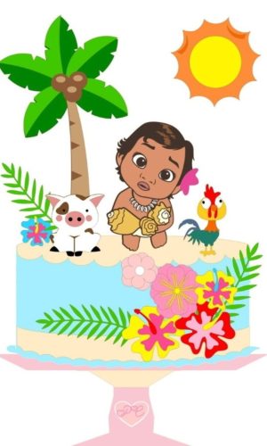 Arquivo de Corte Topo de Bolo Moana em Camadas 331